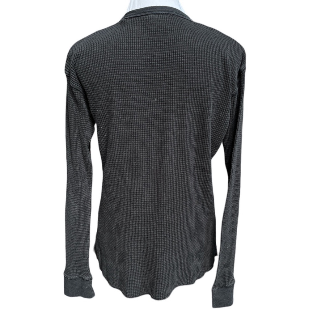 Urban Outfitters Long Sleeve Waffle Shirt Faded Black Size Medium - Picture 2 of 5